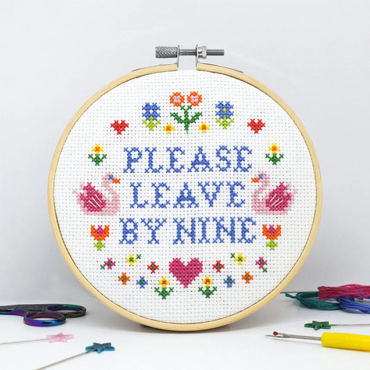 Cross stitch kit - Please leave by 9